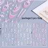 3 Sheets French Bow Nail Stickers for Nail Art, 3D