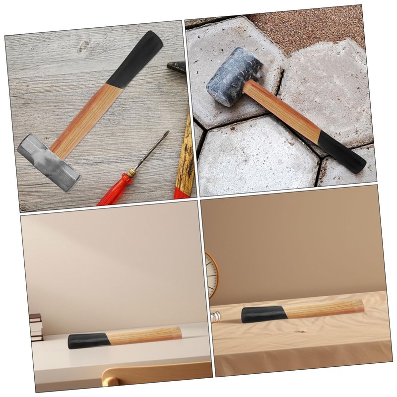 CHILDWEET Ergonomic Grip Wooden Hammer Handle Replacement Part for Camping