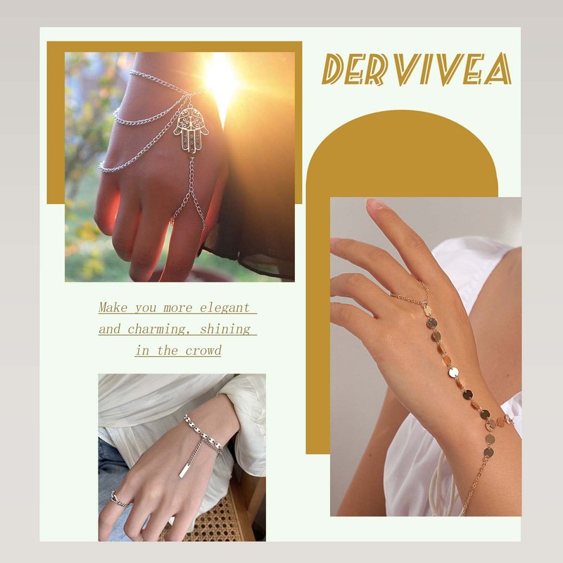 Dervivea Punk Bracelet Hammered Snake Chain Gold Chain Bangle Chunky