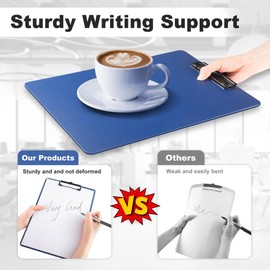 Clipboards - A4 - Plastic - 2 Pack, Offshifter Writing Clipboard with Heavy Duty Clips, Sturdy and Portable, Multi-Pack of Clipboards to Enhance The Writing Experience (Black and Navy Blue)
