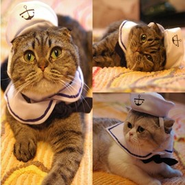 Dogs Kingdom Cat Dog Sailor Costume Hat Navy Tie Pet Sailor Costume Set