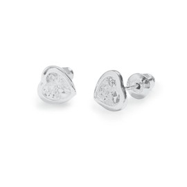 LIFE CHARMS GIFT FOR Her Heart Shaped Crystal Silver Plated Stud Earrings JEWELLERY