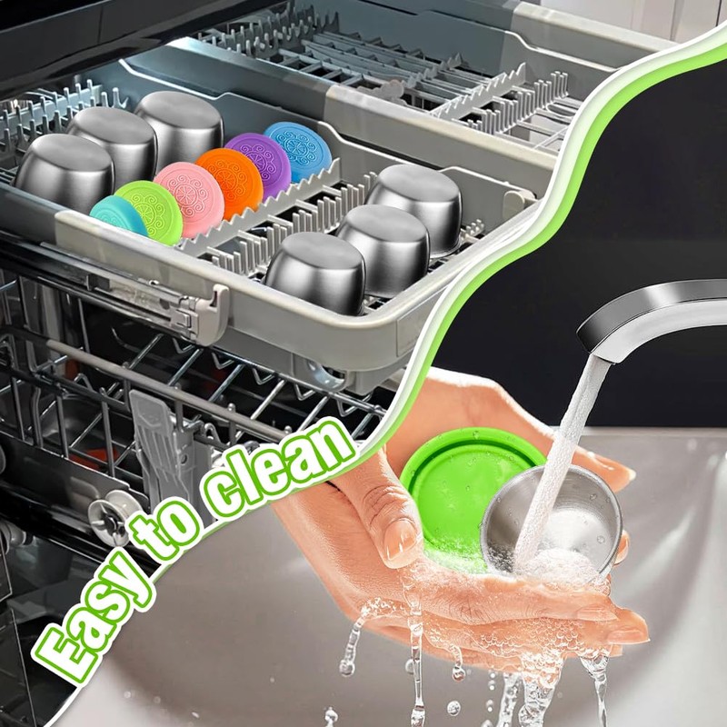 Showvigor 6-Pack 1.6oz Leakproof Salad Cups & 300ml Open-Top Stainless