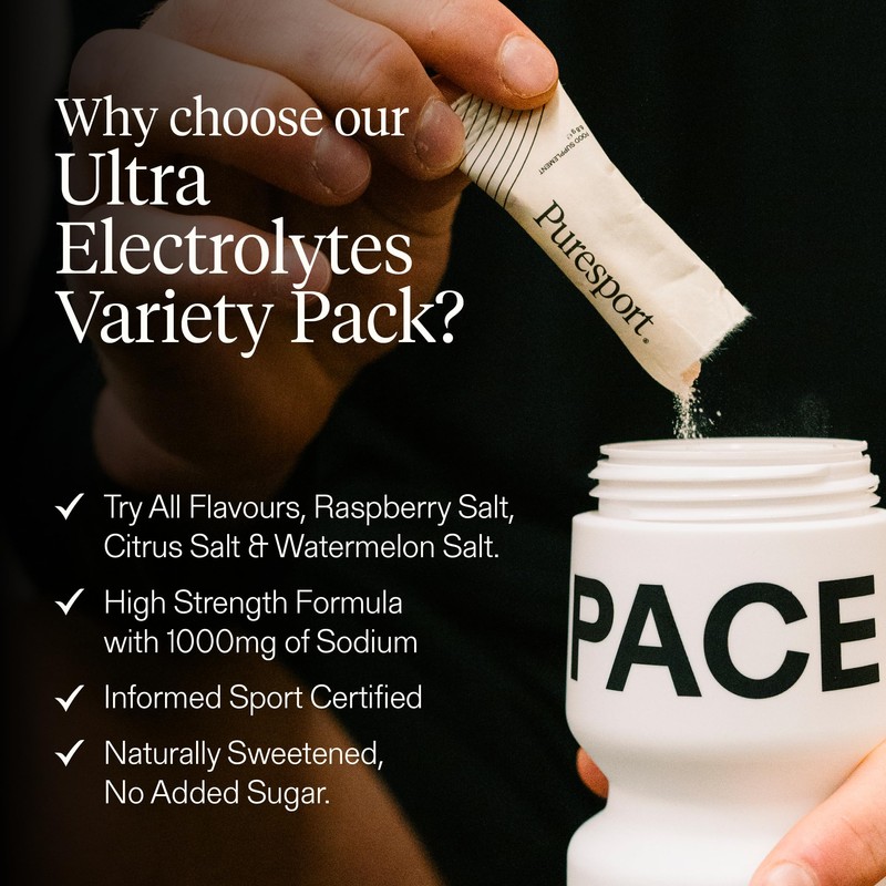 Puresport Ultra Electrolytes Hydration Variety Pack (30 Pack) Watermelon, Citrus