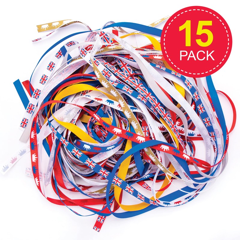 Baker Ross CN141 Red White and Blue Ribbon Value Pack
