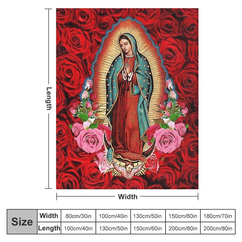 Virgin Mary Virgen de Guadalupe Blanket Super Soft Flannel Warm