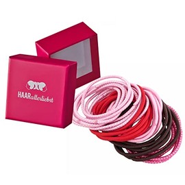HAARallerliebst Elastic Hair Bands | Thin Hair Bands (Pack of 30) | Quality Hair Accessories - Includes Box for Storage