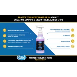 Poli Super Spray® Waterless Cleaner–No Rinse Car, Boat & RV Wash Streak-Free, High Gloss, Non-Abrasive Safe for Gelcoat, Fiberglass, Painted Surfaces, Glass, Plastic, Rubber & Vinyl–Quick & Easy