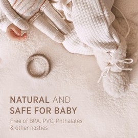 HEVEA Kawan Teething Rings for Babies - 100% Natural Rubber Soothing Teether Toys, BPA-Free & Vegan, Easy-Grip for Soothing Gums, 2-Pack (Sand & Tan Beige)