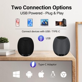 ZETIY PC Speakers, USB-Powered Desktop Computer Speakers with Powerful Stereo, Laptop Speakers with Higher Quality Sound Louder Volume & Richer Bass (Black)