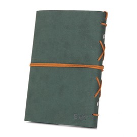 Leather Writing Journal Notebook, EvZ 5 Inches Vintage Nautical Spiral Blank String Diary Notepad Sketchbook Travel to Write in, Unlined Paper, Retro Pendants, Classic Embossed, Dark Green