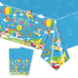 Set of 2 Table Cloth, First Day of School Tablecloth, Decorative Tablecloth "Alles Gute Zum Schulanfang" Table Runner for Table Decoration, First Day of School Decoration, First Day of School, Boys,