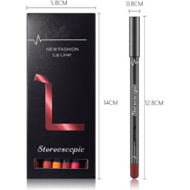 Labios Lápiz de Contorno Waterproof, 12 Piezas