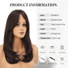 FESHFEN Brown Wigs with Bangs, Synthetic Natural Looking Long Layered