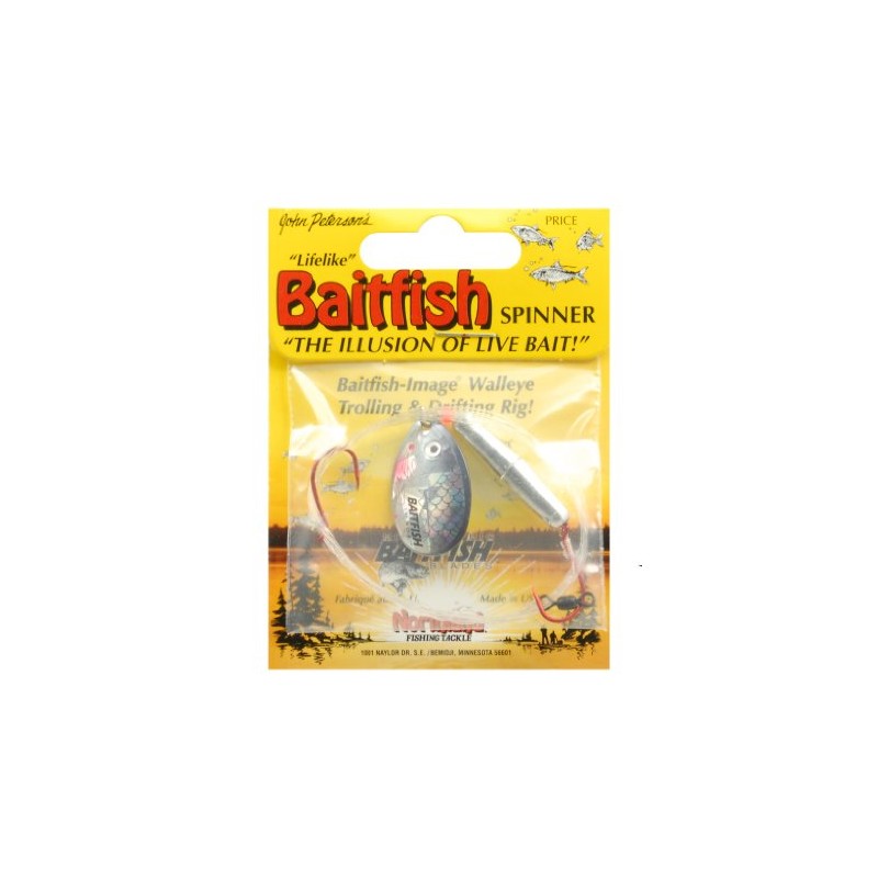 Northland Tackle Baitfish Float'n Spin Rig, Silver Shiner, 4 Hook