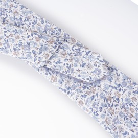 Xvbhaq Men's Ties, Blue White Flowers, Formal Tie, Cotton, Linen, for Office, Business, Wedding, Groom, Best Man, blue