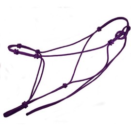Knotty Girlz 4 Knot Horse Rope Training Halter - 3/16" (5mm) Very Thin! Stiff Polyester Halter Rope (Purple, Small)