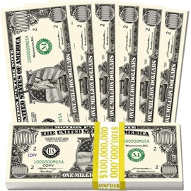BOOSTEDBLUE Pack of 100 | Million Dollar Bill | 100 Novelty one Million Dollar Feel, Favorit Choice for Schools | Industry Approved (Old)