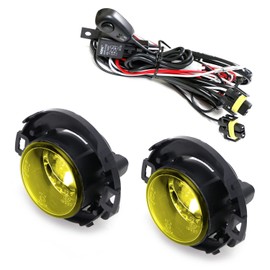 iJDMTOY OEM-Spec H11 Halogen Bulb Selective Yellow Lens Fog Light Assemblies Kit with Relay Switch, Compatible with 2010-2020 Nissan Frontier Plastic Bumper, 2005-2015 Nissan Xterra