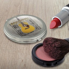 Guitar Country Music Compact Travel Purse Handbag Makeup Mirror