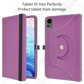 MAMA MOUTH Rotation Case for TECLAST T60,360 Degree Rotating With Cute Pattern Sleeve Cover for TECLAST T60 2023 / Oukitel OT5s / Oukitel OT5 12 Inch Tablet,Purple
