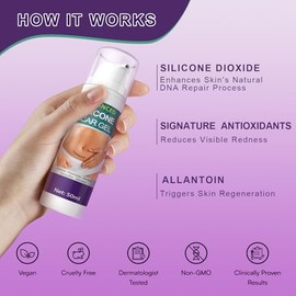 Crema De Silicona Para Cicatrices En Gel: Tratamiento Avanzado Para Eliminar Estrías, Cicatrices Antiguas Y Recientes, Cicatrices Quirúrgicas, Quemadu