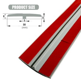 ZEYUE Flexible PVC T-Molding Transition Strips for Hard Wood Floor,Laminate,Tile,LVP. Vinyl Flooring Edging Trim 118" L × 1.97" W,Grey