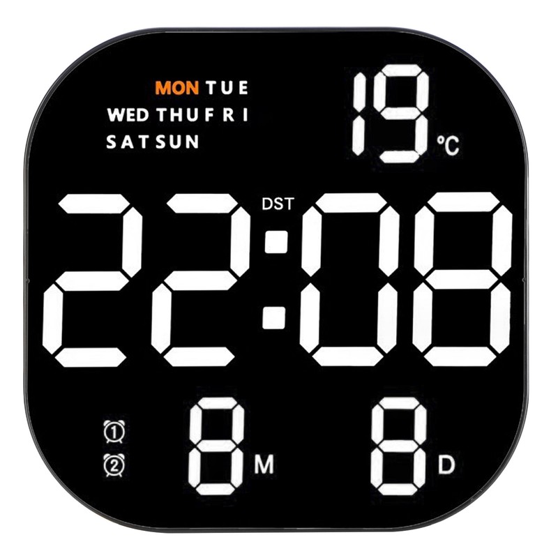 Digital Clock Large Screen LED USB 5V Remote Multifunctional Temperature