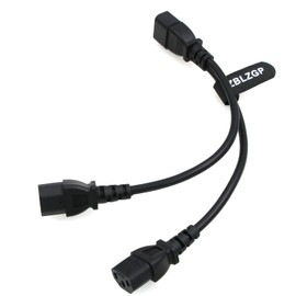ZBLZGP IEC 320 C14 Male to Dual C13 Female Y Splitter Adapter Cable 30cm IEC 320 C14 to 2 Way IEC 320 C13 for Computers, Projectors, Printers, Scanners, Monitors