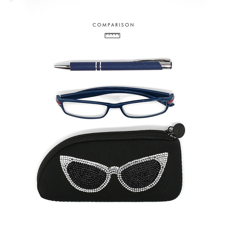 ELEGANCE-E Glasses Case, Glasses Case, Sunglasses Case, Soft, Slim, Stylish,