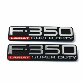 Wallsmart 2Pc New For 99-04 F350 LARIAT SUPER DUTY Fender Emblem Badge F81Z-16720-XA