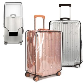 DAWNTREES Clear Luggage Cover,Fits 24/26/28/30/32Inch,Waterproof,Scratch Resistant,Transparent Travel Luggage Cover for Wheeled Suitcase(26 Inch)