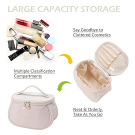 SPARK CART Makeup Bag, Portable Cosmetic Bag, Large Capacity Travel Makeup Organizer for Women(White), white, Travel Accessories, white, Travel Accessories