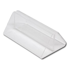 EPOSGEAR 100mm Menu Show Card Acrylic Name Place Table Sign Display Stand Holders - Perfect for Shops, Restaurants, Bars, Weddings, Parties etc (Clear, 1 Holder)