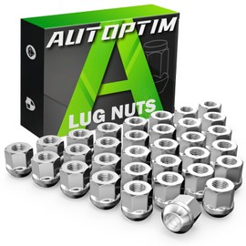 AUTOPTIM 9/16-18 Open End Lug Nuts - Replacement 2002-2010 Dodge Ram 1500, Ram 2500 3500, 2005-2011 Dakota, 2004-2009 Durango Aftermarket Wheel, Silver Chrome 32PCS Acorn Bulge Anti-Rust Tire Nuts