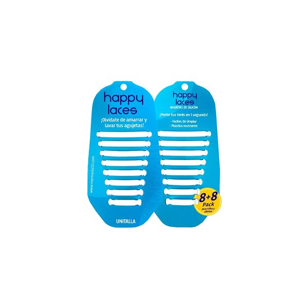 HAPPY LACES, Agujetas de silicón elásticas, Cómodas, Flexibles, Se amoldan