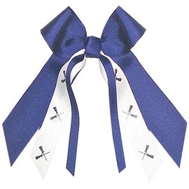 Lacrosse Hair Bow, Made in the USA, White Pony Band, many colors (Navy)