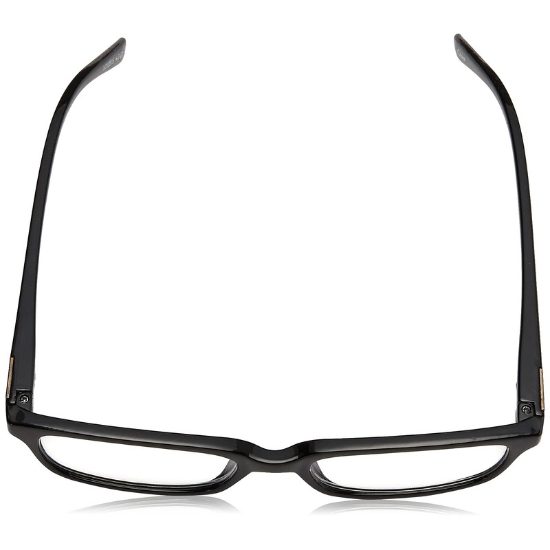 Foster Grant Men's Eli Rectangular Reading Glasses, Black/Transparent, 51 mm,
