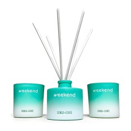 Unbranded Weekend Home Fragrance Kit Scented Candle Set with Reed Diffuser Gift for Women