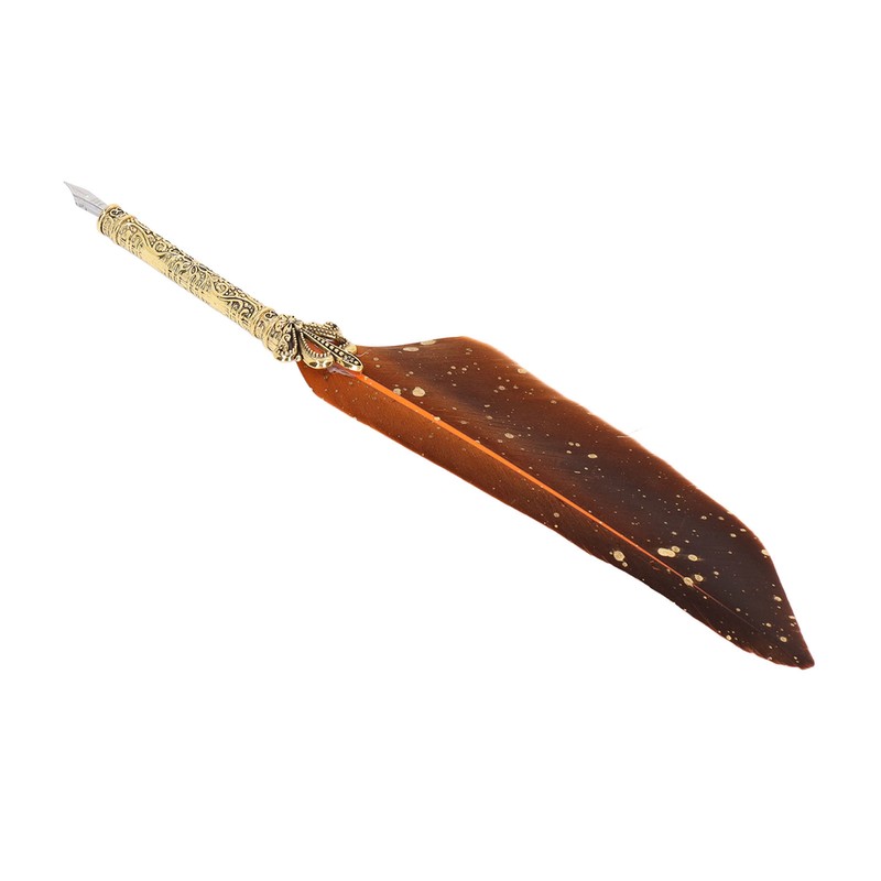 Feather Pen Set with 10 Interchangeable Nib Fire Lacquer Wax