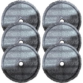 Paños de microfibra lavables para aspiradora robot A9, paquete de 6 almohadillas redondas de repuesto para trapeador de vapor, absorción fuerte, gris, 14,5 cm