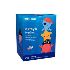 Dukal Design Series Matey’s Adhesive Bandages with Stat Strip® Technology, ¾” x 3” (Box of 100)