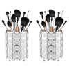 LUGUNU Makeup Brush Holder with Silver Crystal Bling – Elegant