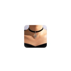 Snake Choker Necklace for Women Black Choker Necklace Gothic Velvet Necklace Statement Serpent Necklace (Snake Choker Silver)