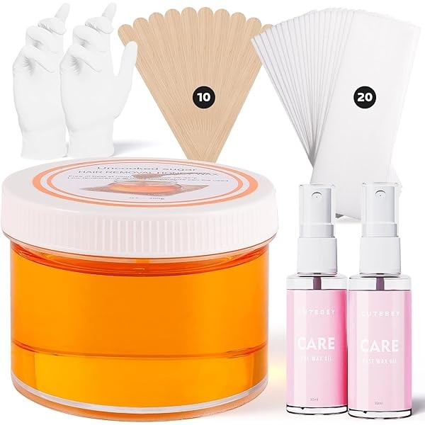 Sugar Wax Kit for Hair Removal: 300g/10.6oz Organic Sugaring Wax