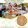 Tangkula Round Outdoor Dining Table, Acacia Wood 4-Person Large Dining