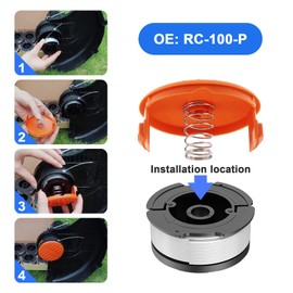 SG Store Pack of 2 Thread Cutter Spool Cap RC-100-P Compatible with Black & Decker GL530 GL550 GL560 GL570 GL580 GH900 GH600 GH400 GH500 GH610 GH912 Grass Trimmer Spool Cover