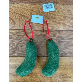 Set of 2 Christmas Pickle Tree Ornaments Plush