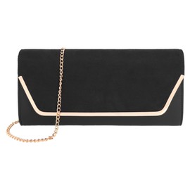 Pandalein Women's Clutch Velvet Evening Bag Envelope Bag Elegant Crossbody Bag Handbag Clutch Bag Shoulder Bag with Chain for Wedding Prom Party, black