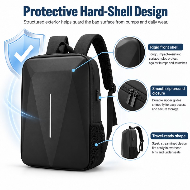 Hard Protective Backpack for Starlink Mini Storage – Black Water-Resistant
